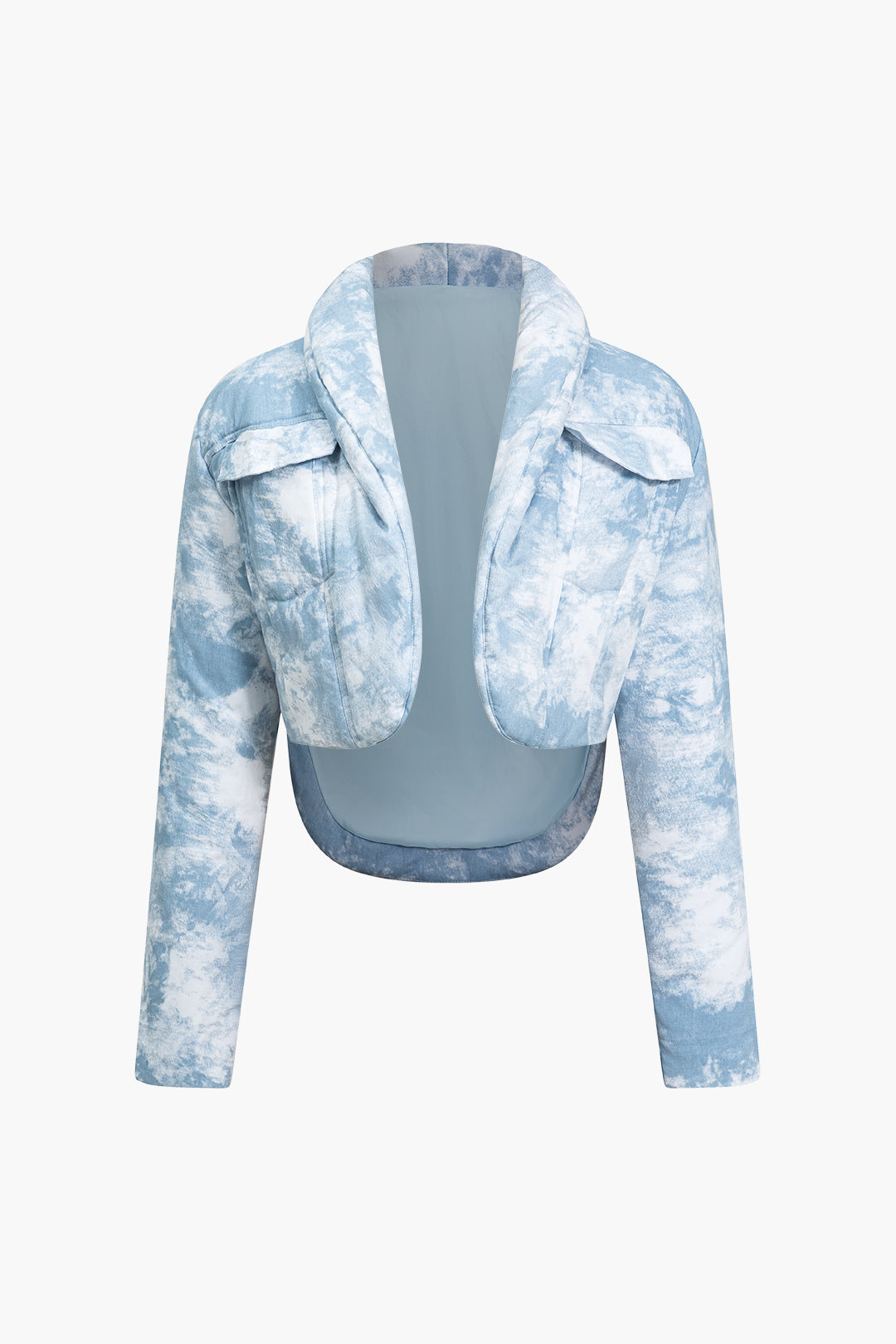 Puchowa kurtka tie dye z kieszeniami