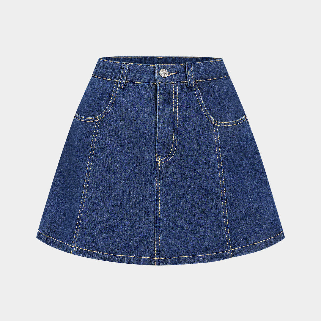 Spódnica z denimu z wysokim stanem