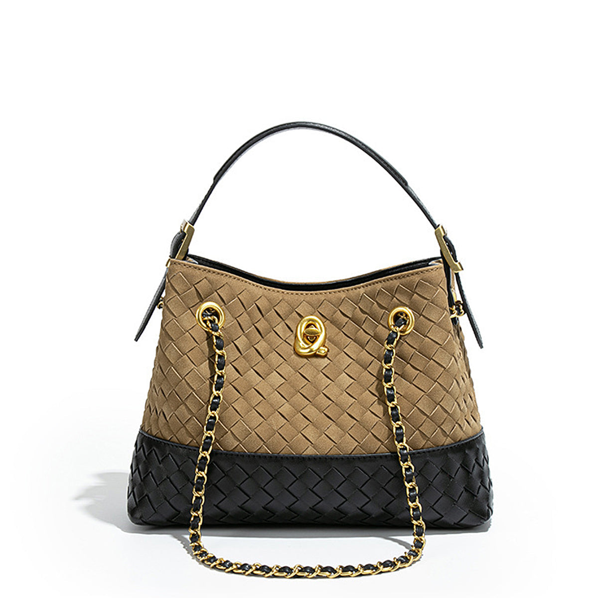 Torba hobo z plecionki w dwóch kolorach