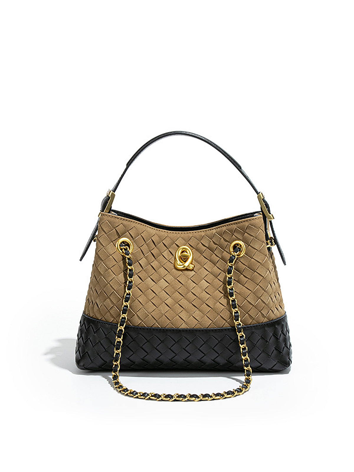 Torba hobo z plecionki w dwóch kolorach