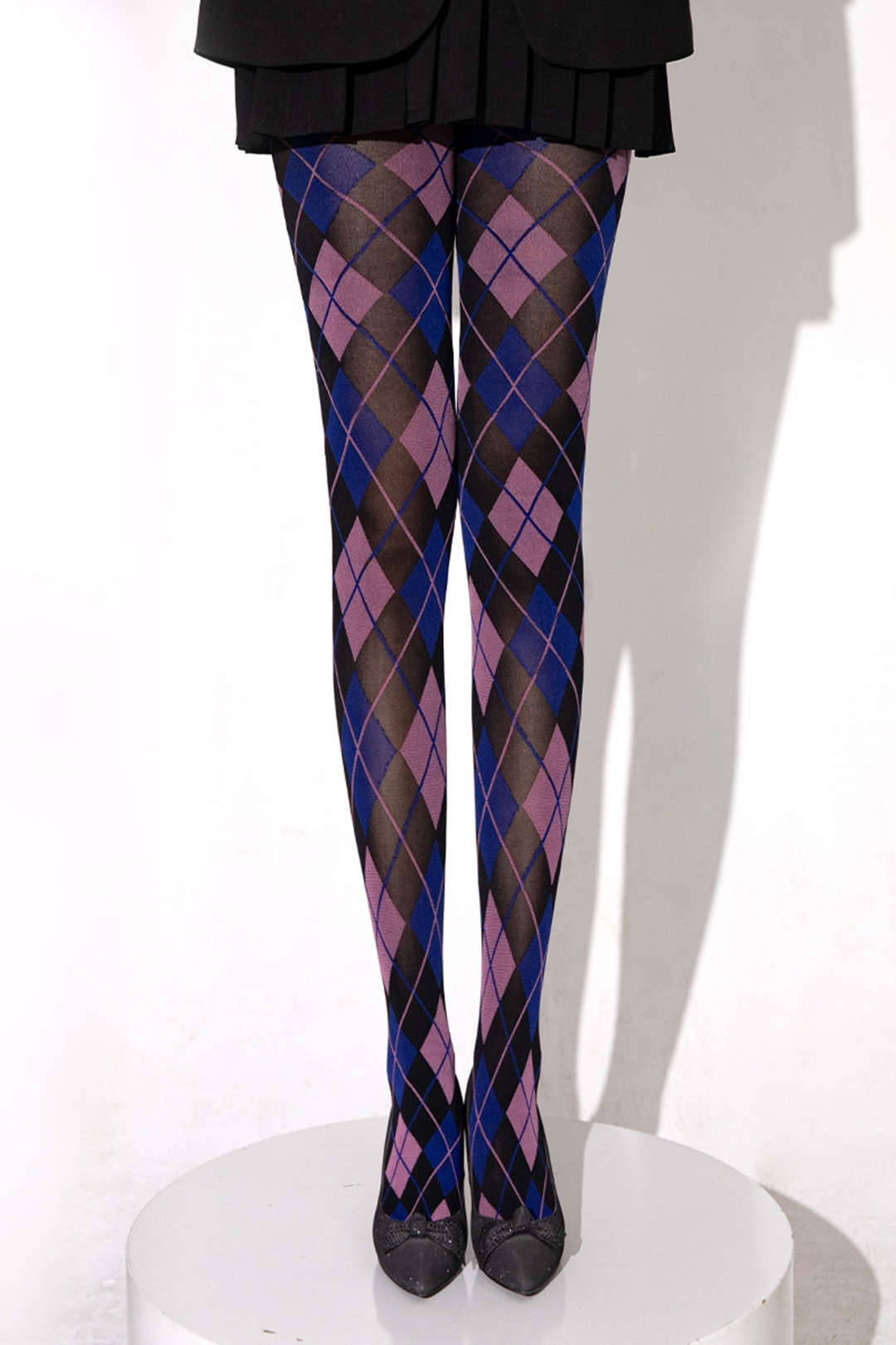 Rajstopy z wzorem argyle