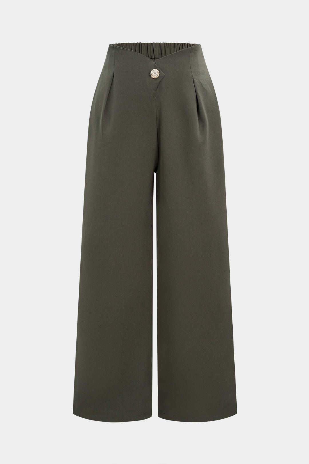 Spodnie z szerokimi nogawkami i ozdobnym guzikiem