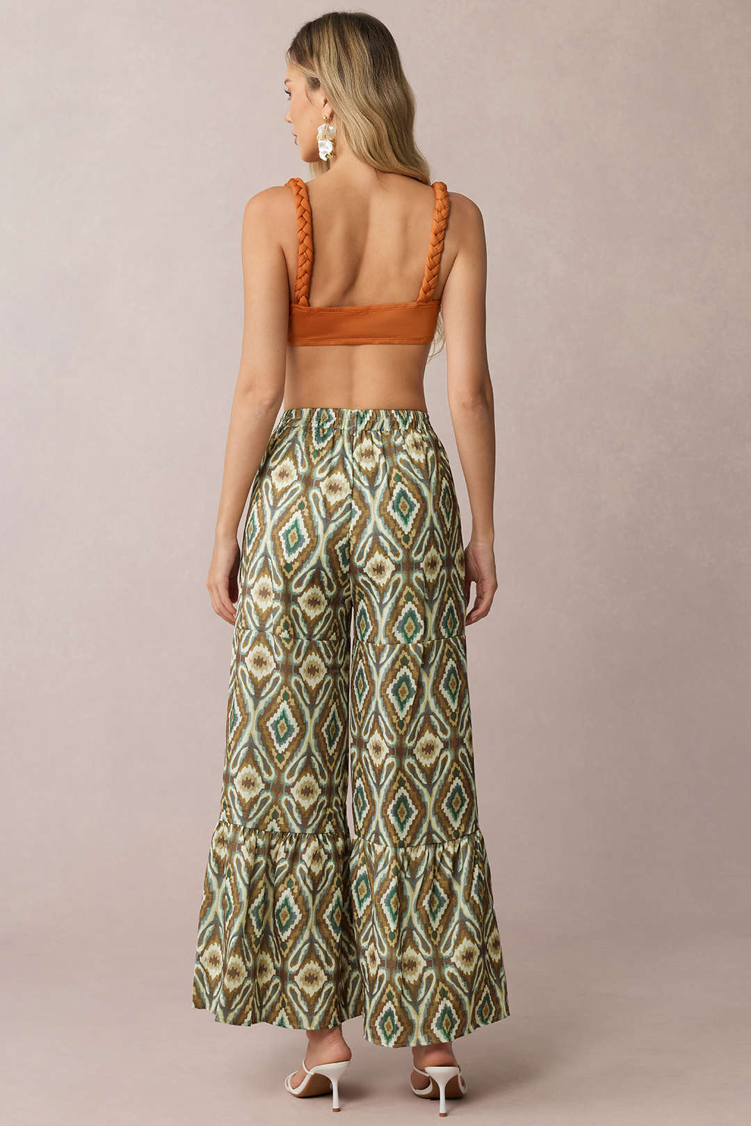 Szerokie spodnie damskie z wysokim stanem w stylu boho