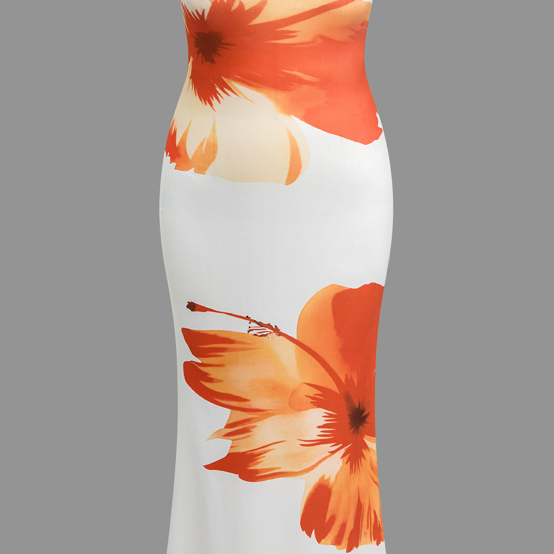 Kwiatowa sukienka maxi dla sylwetki plus size