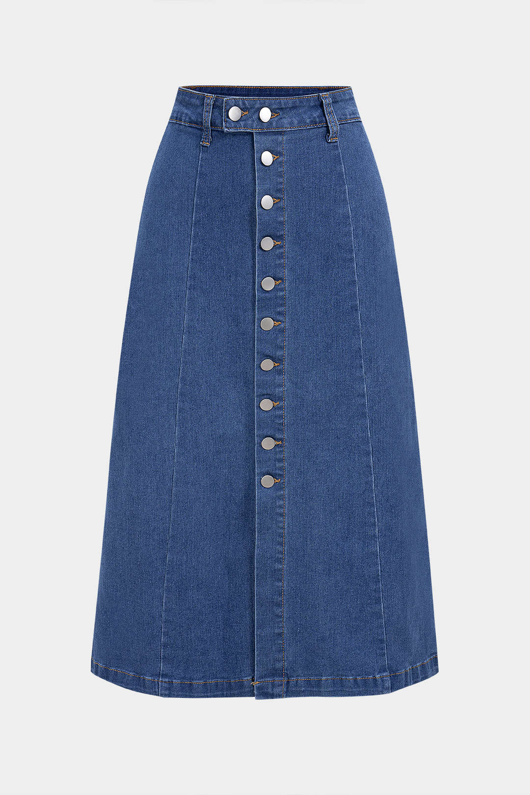 Spódnica z wysokim stanem i guzikami z denimu