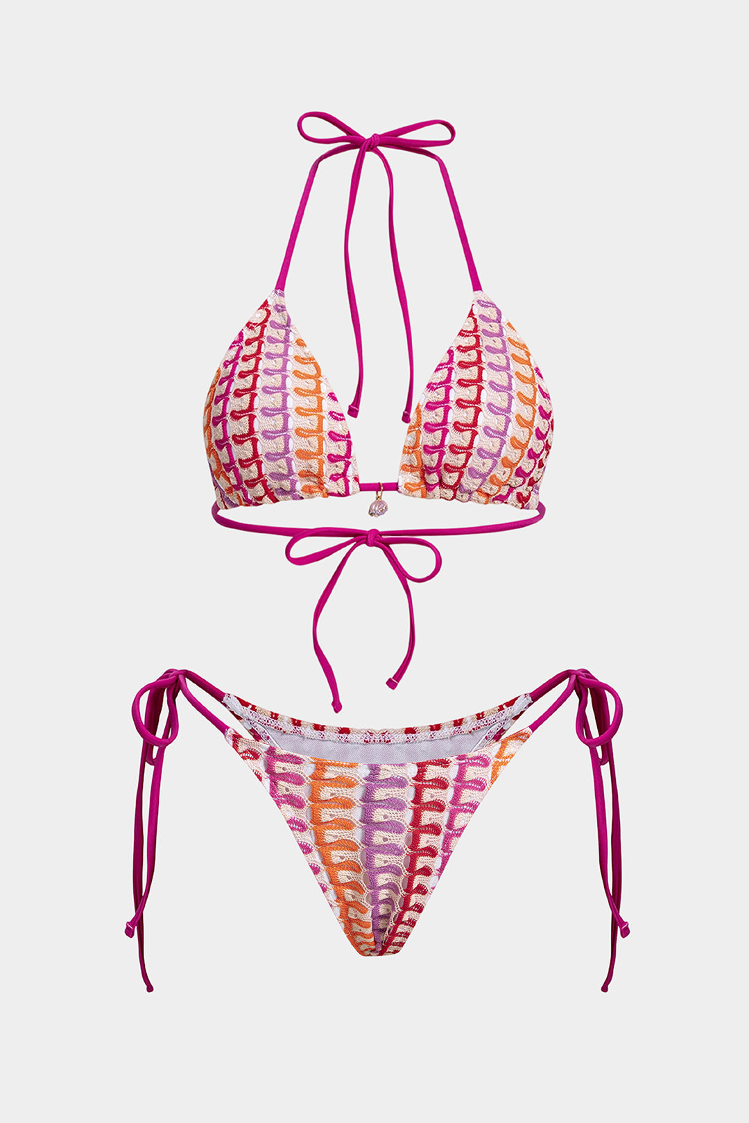 Bikini dwuczęściowe z boho wzorem i wiązaniami