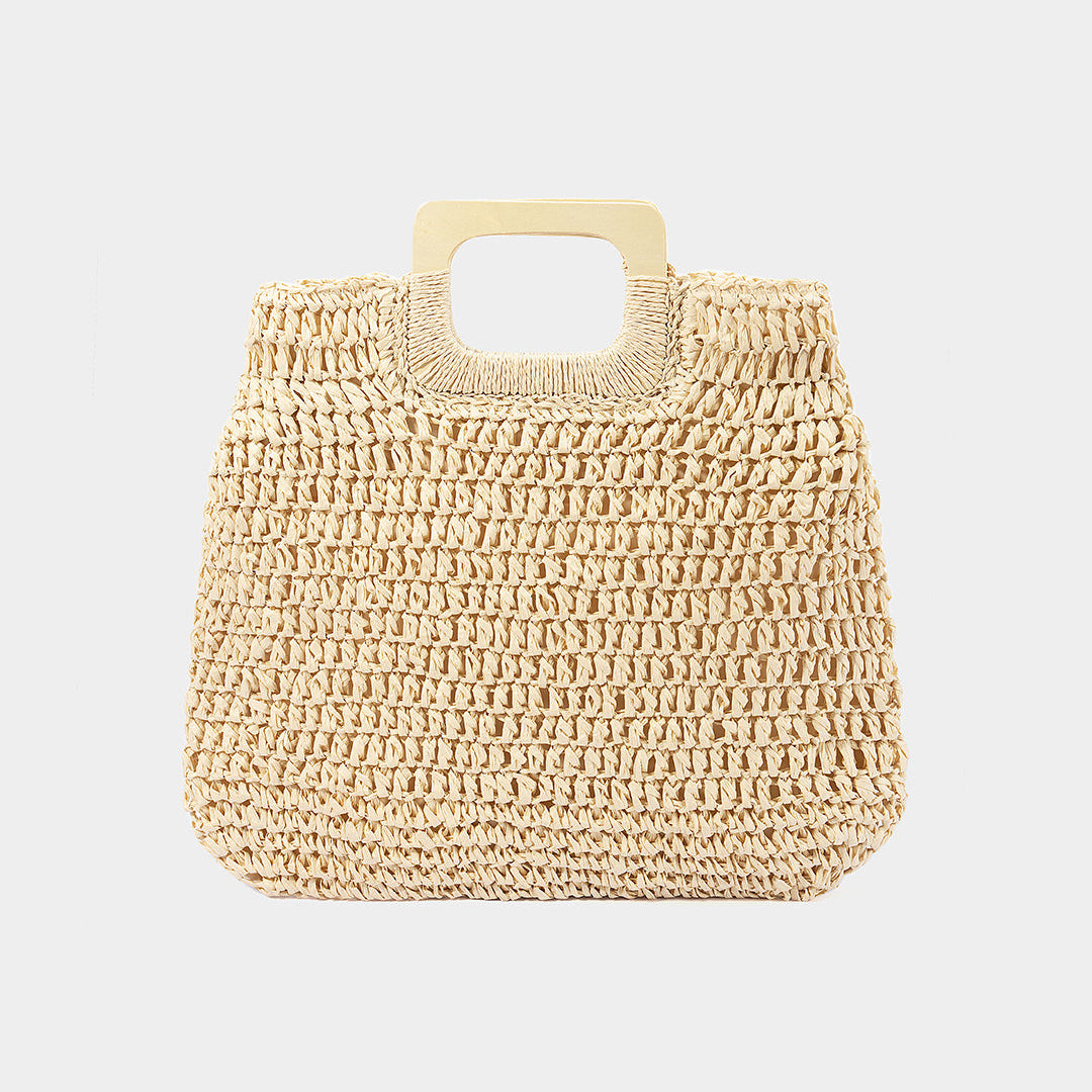 Pleciona torba tote ze słomy