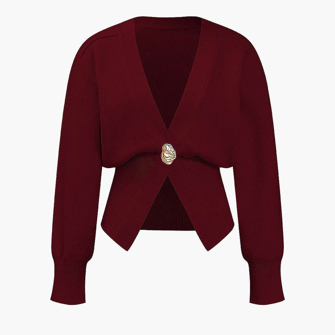 Sweter z głębokim dekoltem w serek