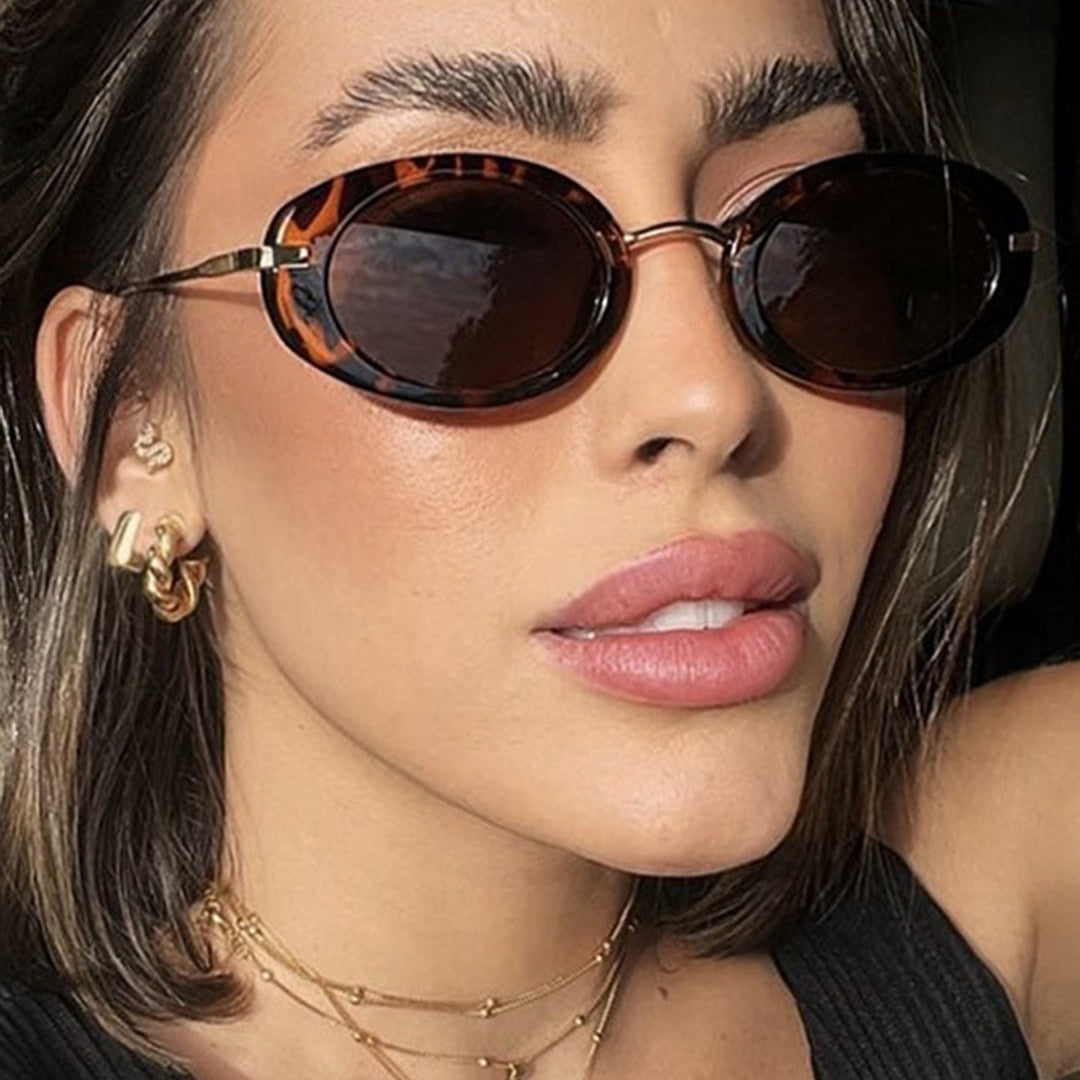Owalne okulary przeciwsłoneczne w stylu retro