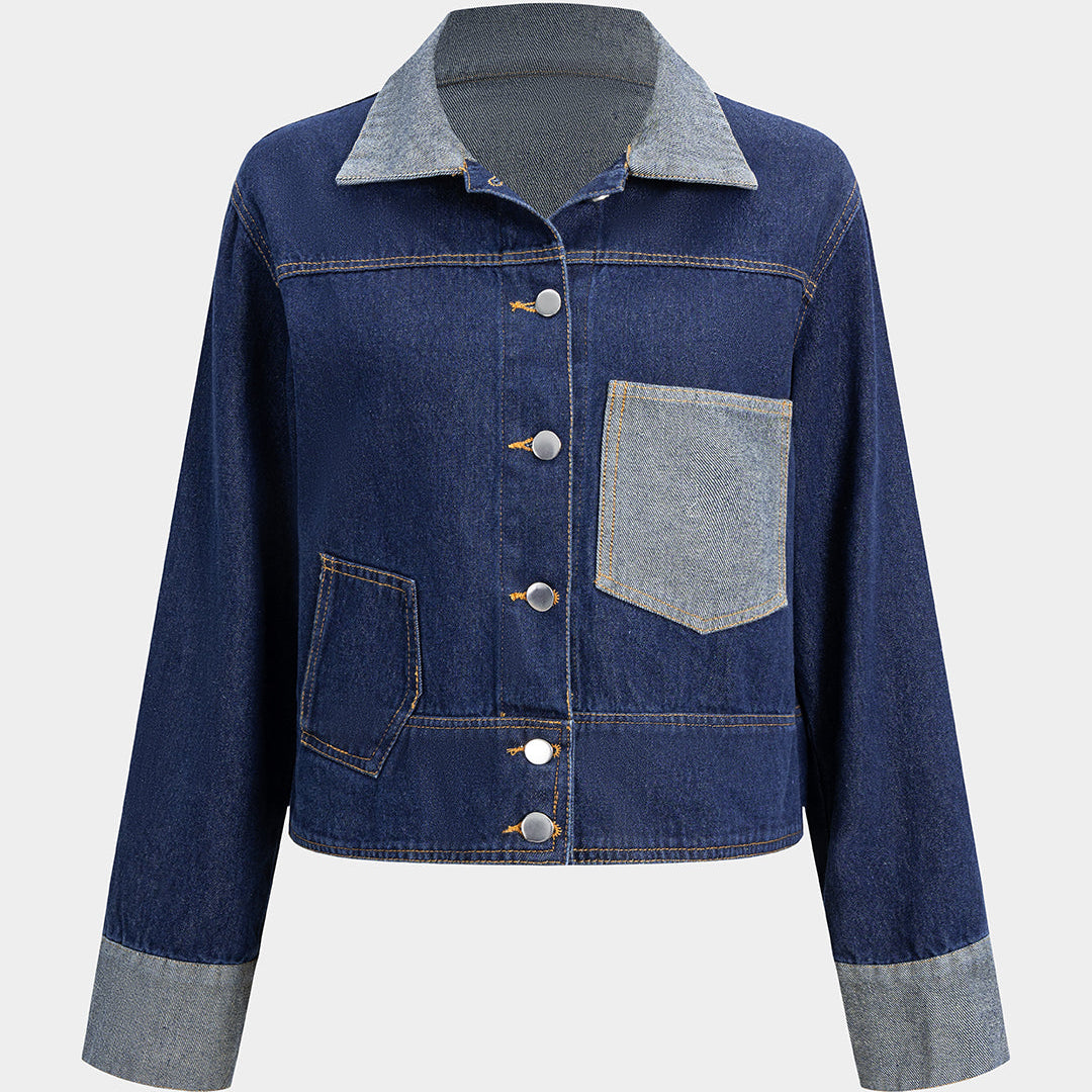 Denimowa kurtka w stylu patchwork