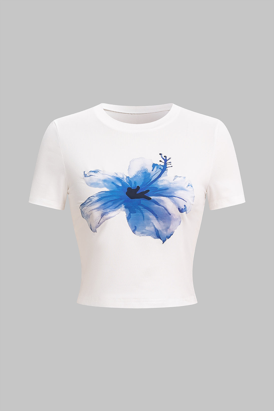 T shirt z kwiatami i krótkimi rękawami