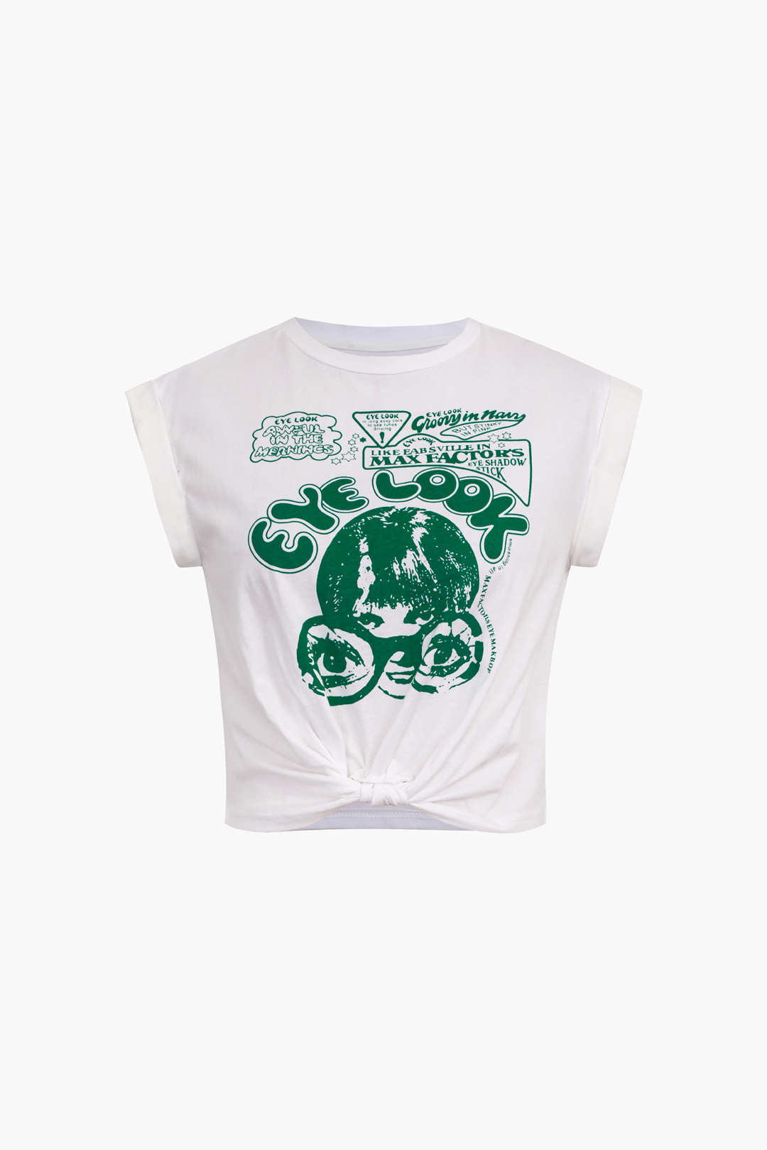 T shirt z nadrukiem oczu i wiązaniem