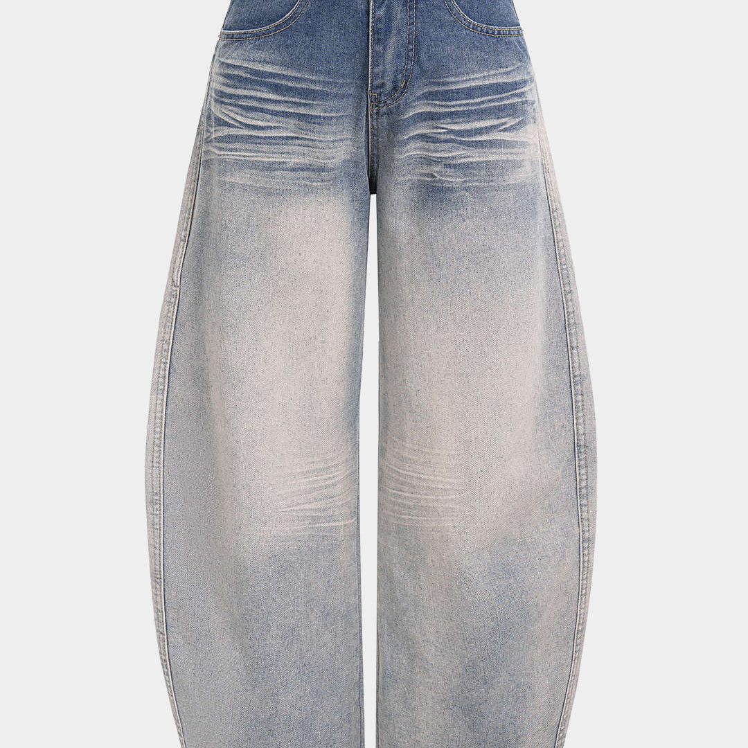Szerokie spodnie ombre z denimu