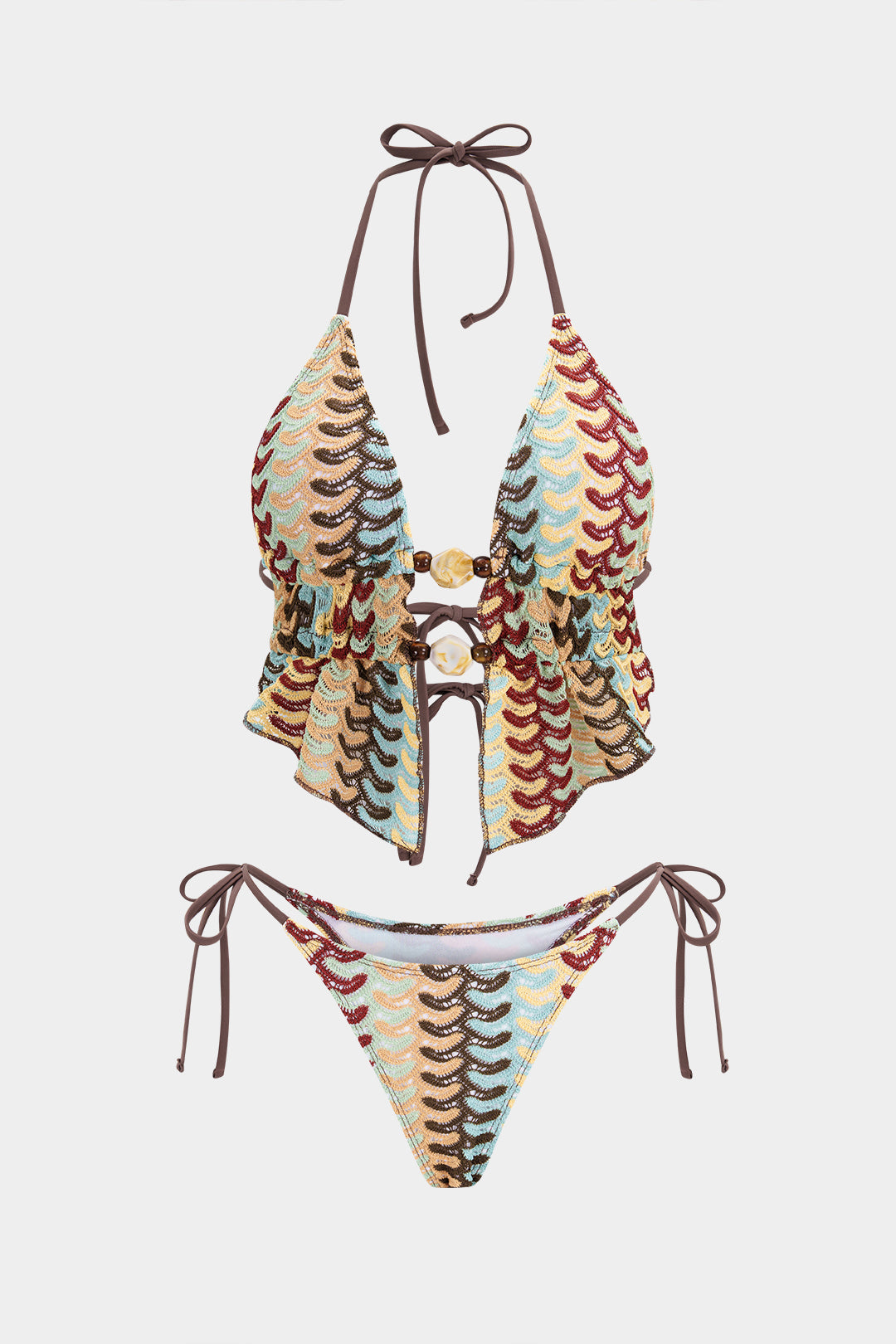 Boho bikini z regulowanym wiązaniem