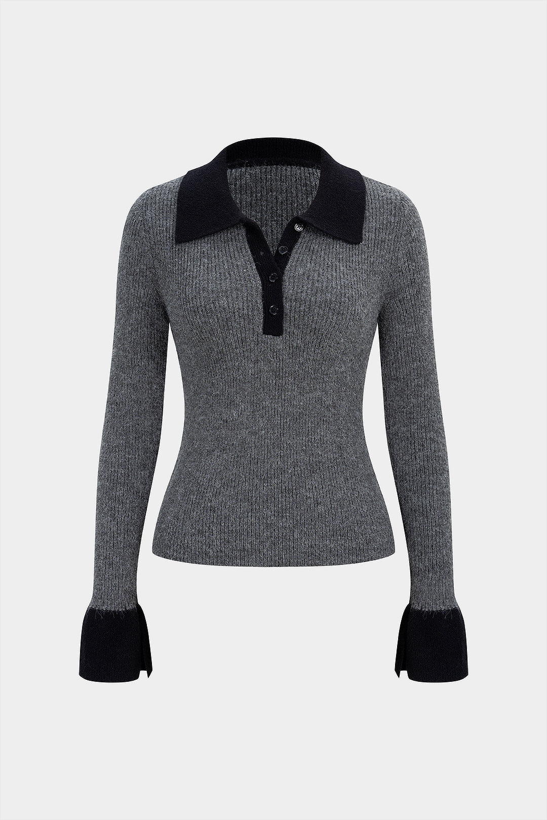 Elegancki top z dzianiny z guzikami