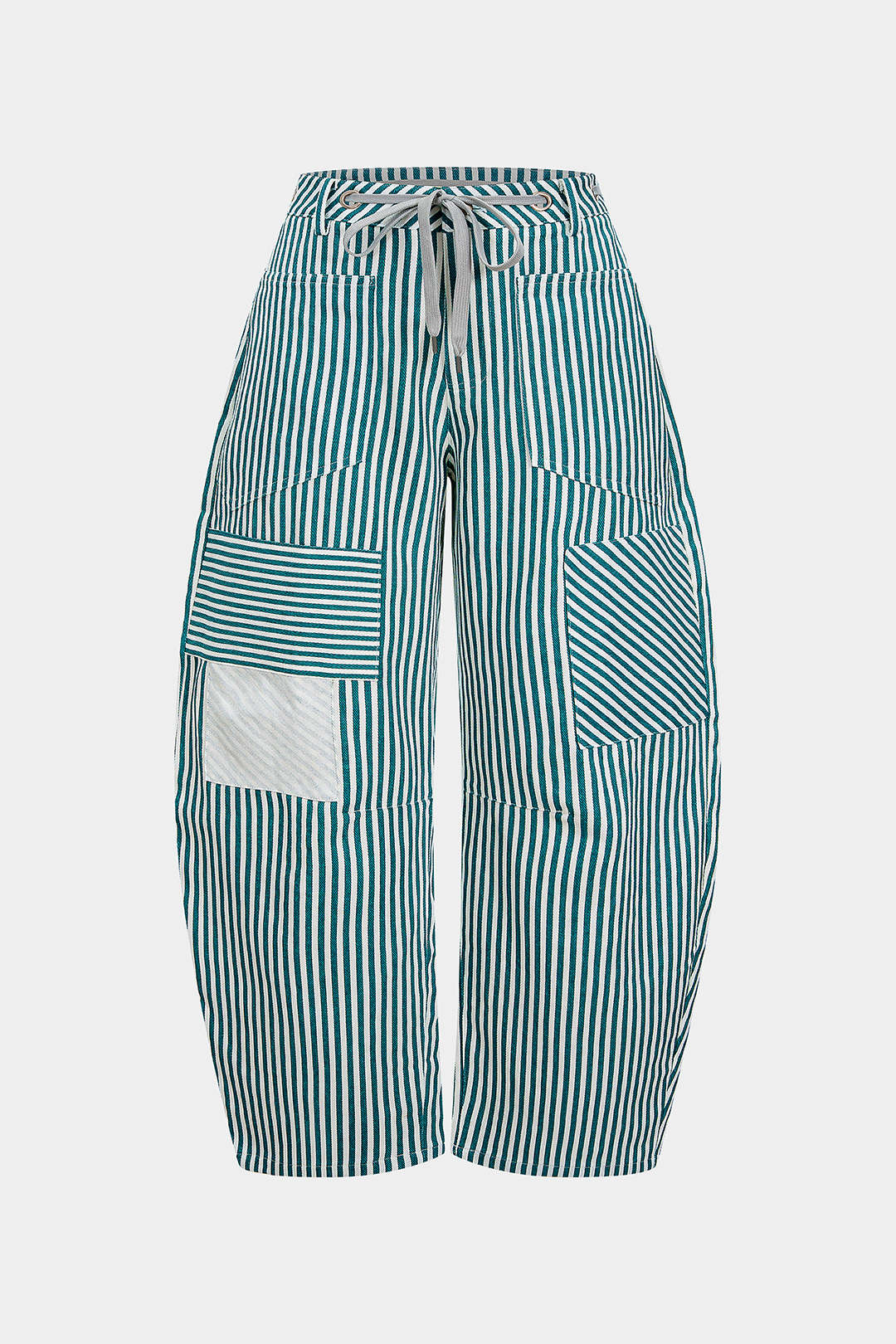 Jeansy plus size z regulowanym sznurkiem