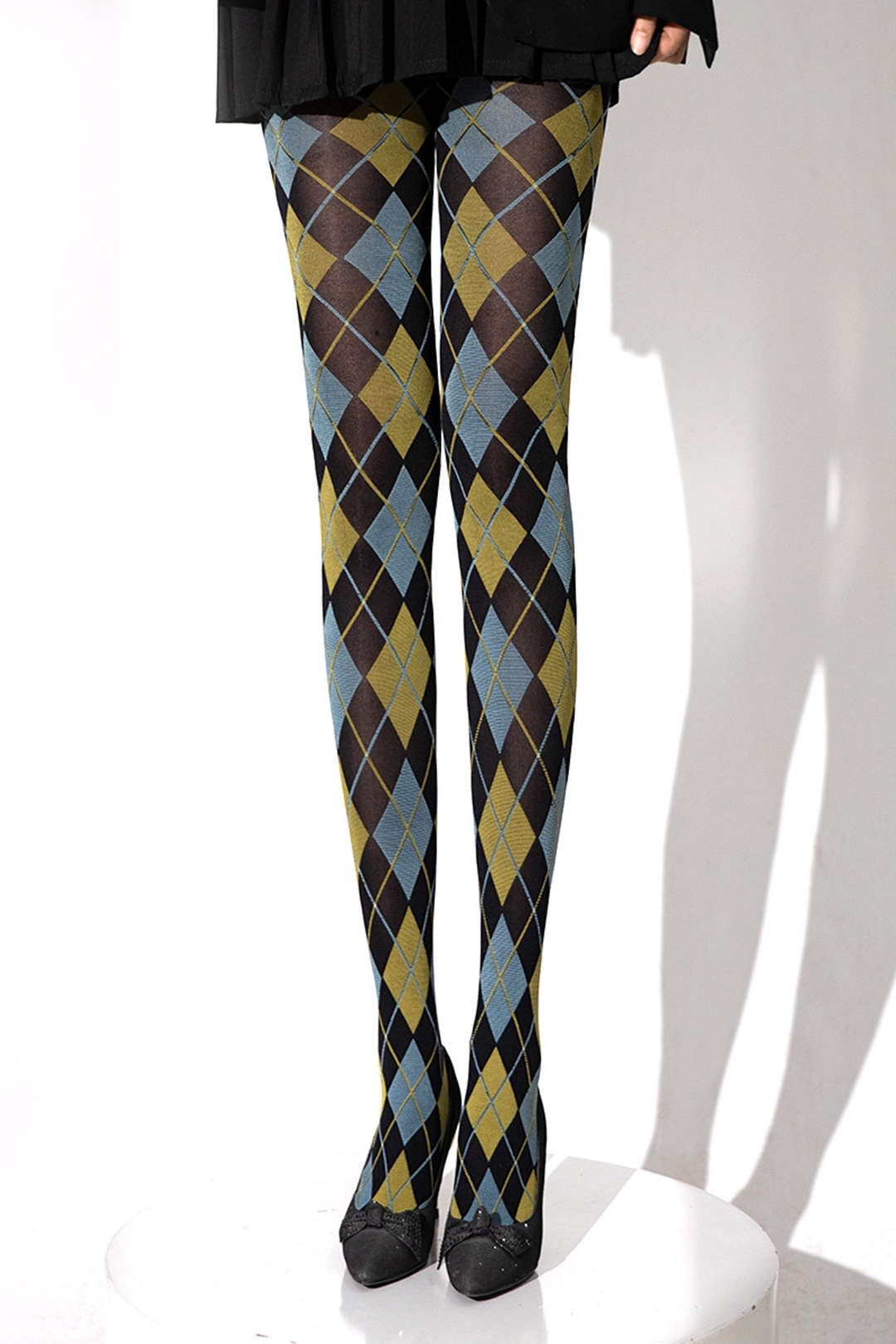 Rajstopy z wzorem argyle
