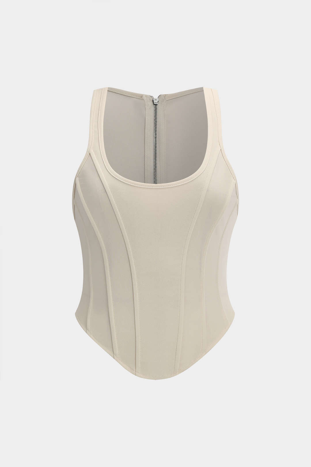 Plus size top gorsetowy z zamkiem