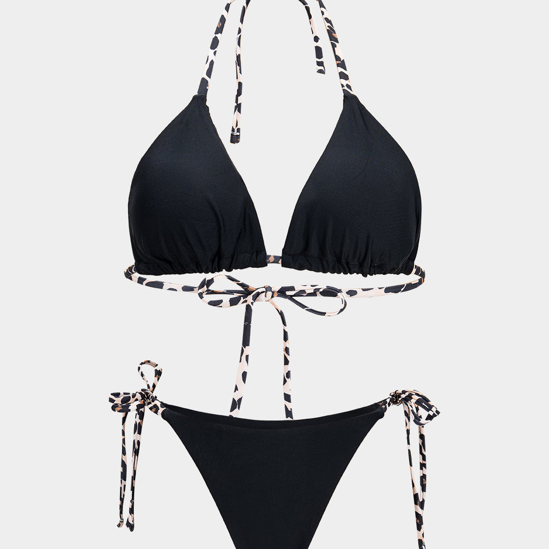 Bikini dwuczęściowe z cętkami i wiązaniami