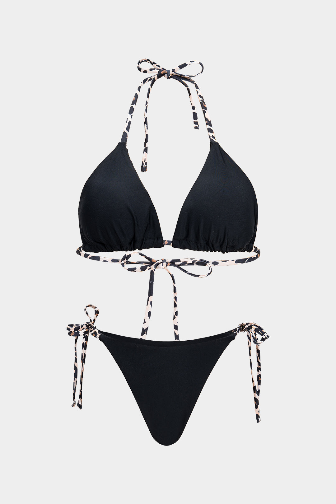 Bikini dwuczęściowe z cętkami i wiązaniami