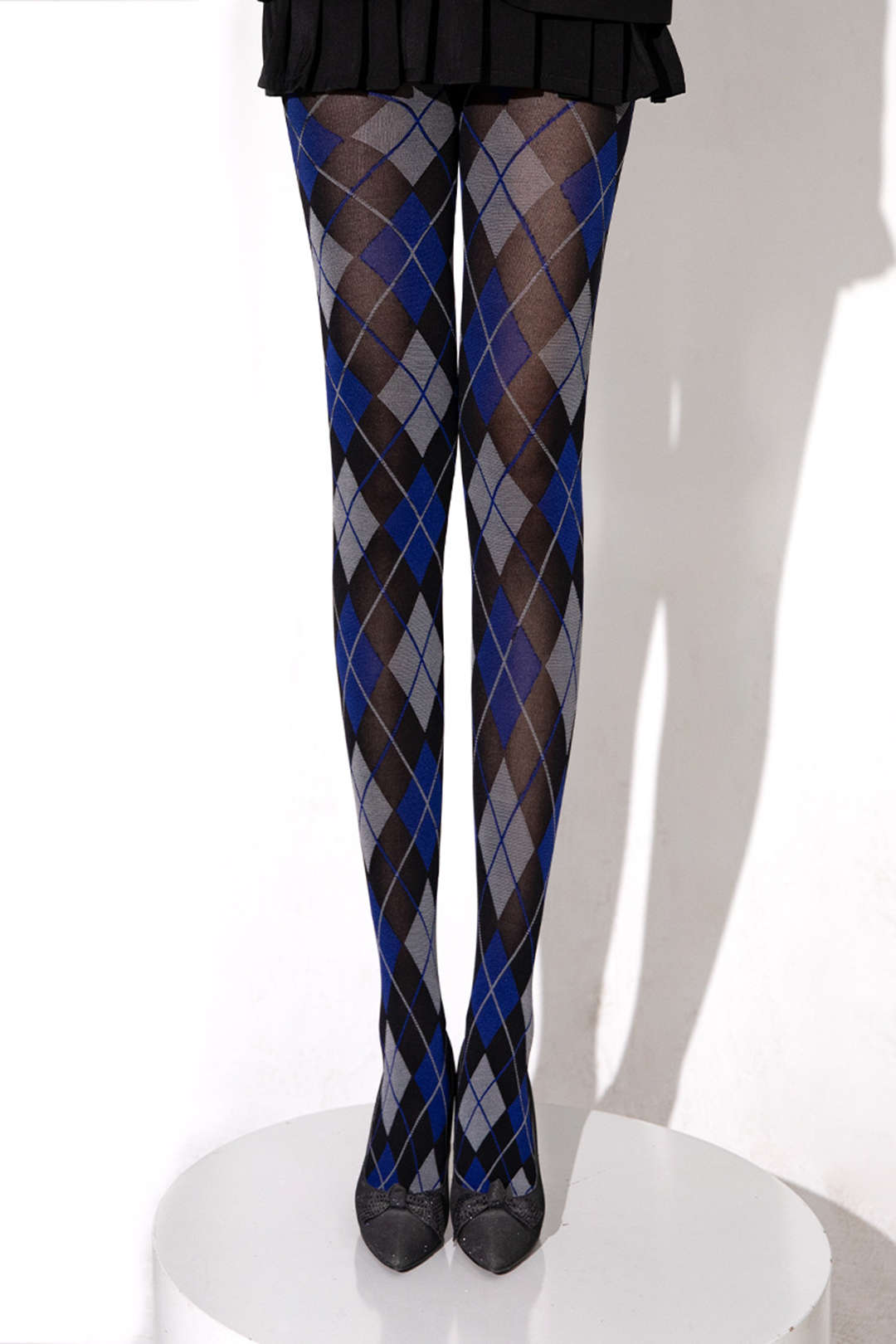 Rajstopy z motywem argyle