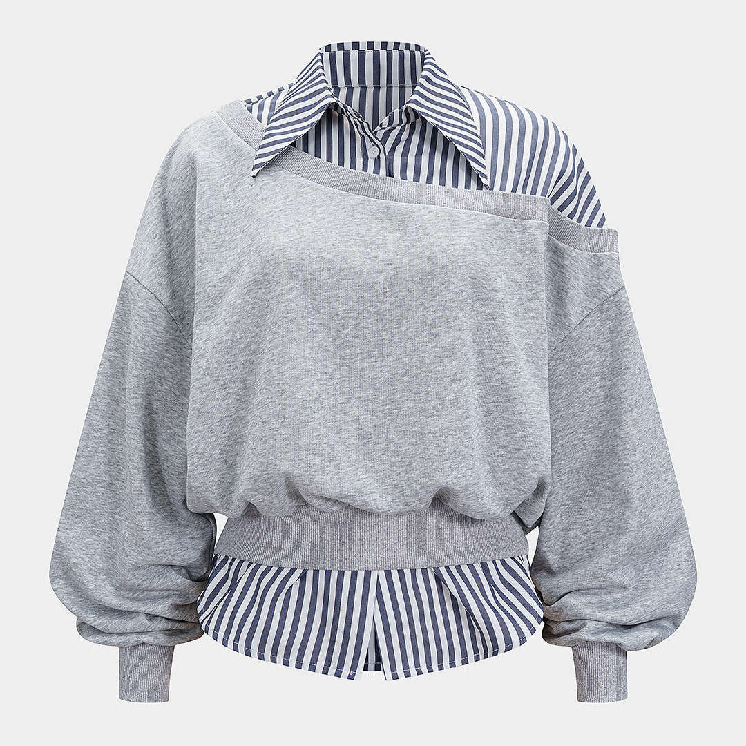Bluza z patchworkowym wzorem i nietypowymi rękawami