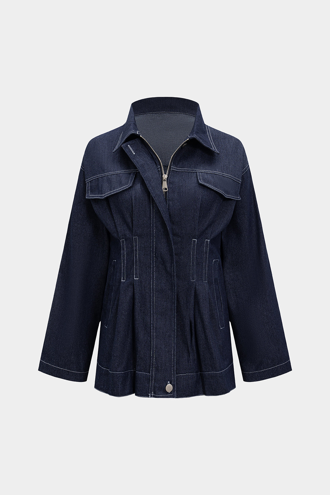 Plisowana kurtka z denimu