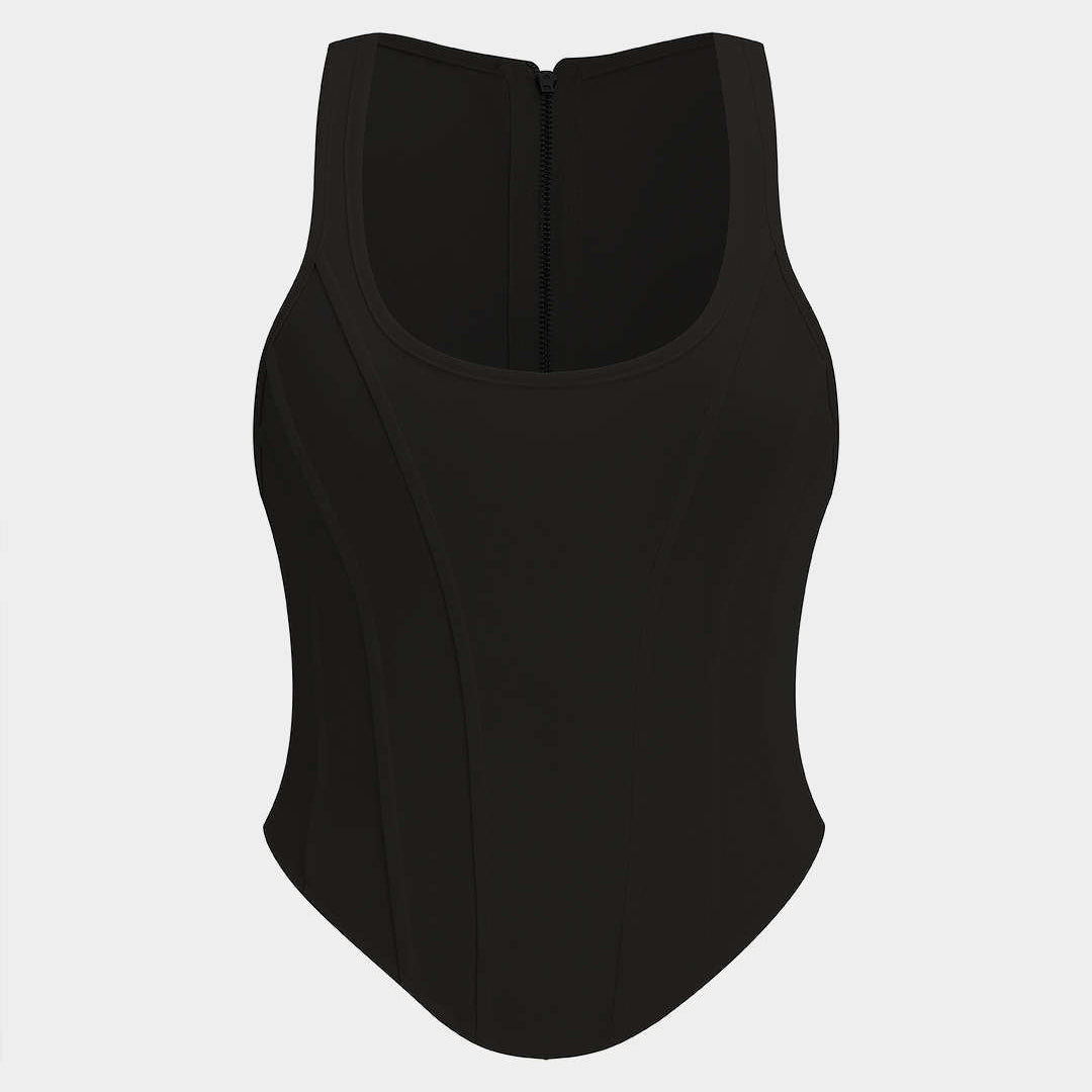 Plus size top gorsetowy z zamkiem