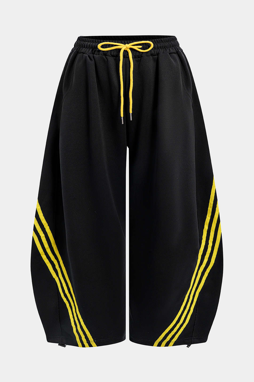 Spodnie plus size z kontrastowymi paskami
