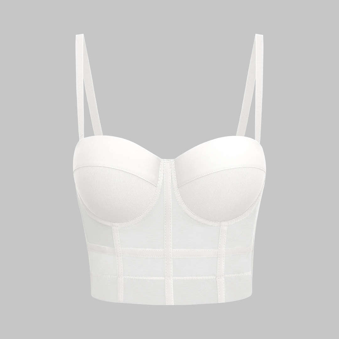 Bustier z tiulu i fiszbinami