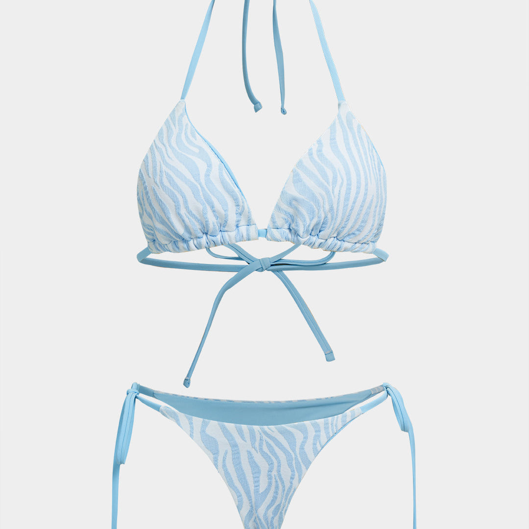 Bikini dwuczęściowe z paskami i wiązaniami