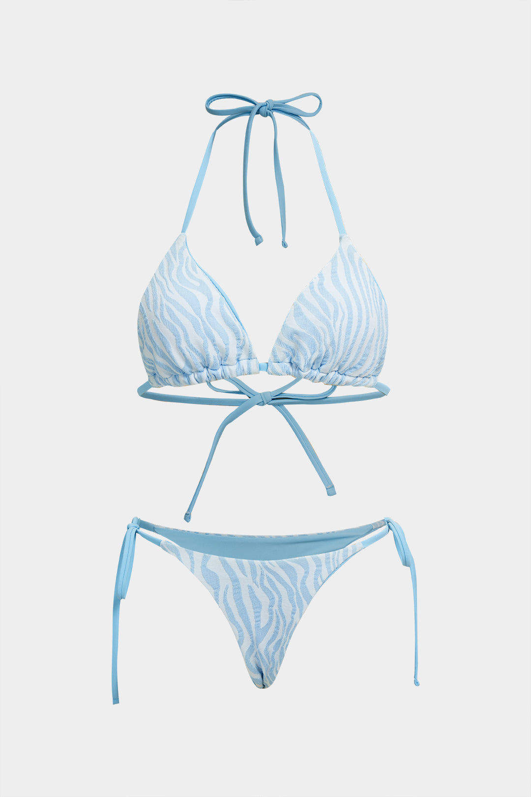 Bikini dwuczęściowe z paskami i wiązaniami