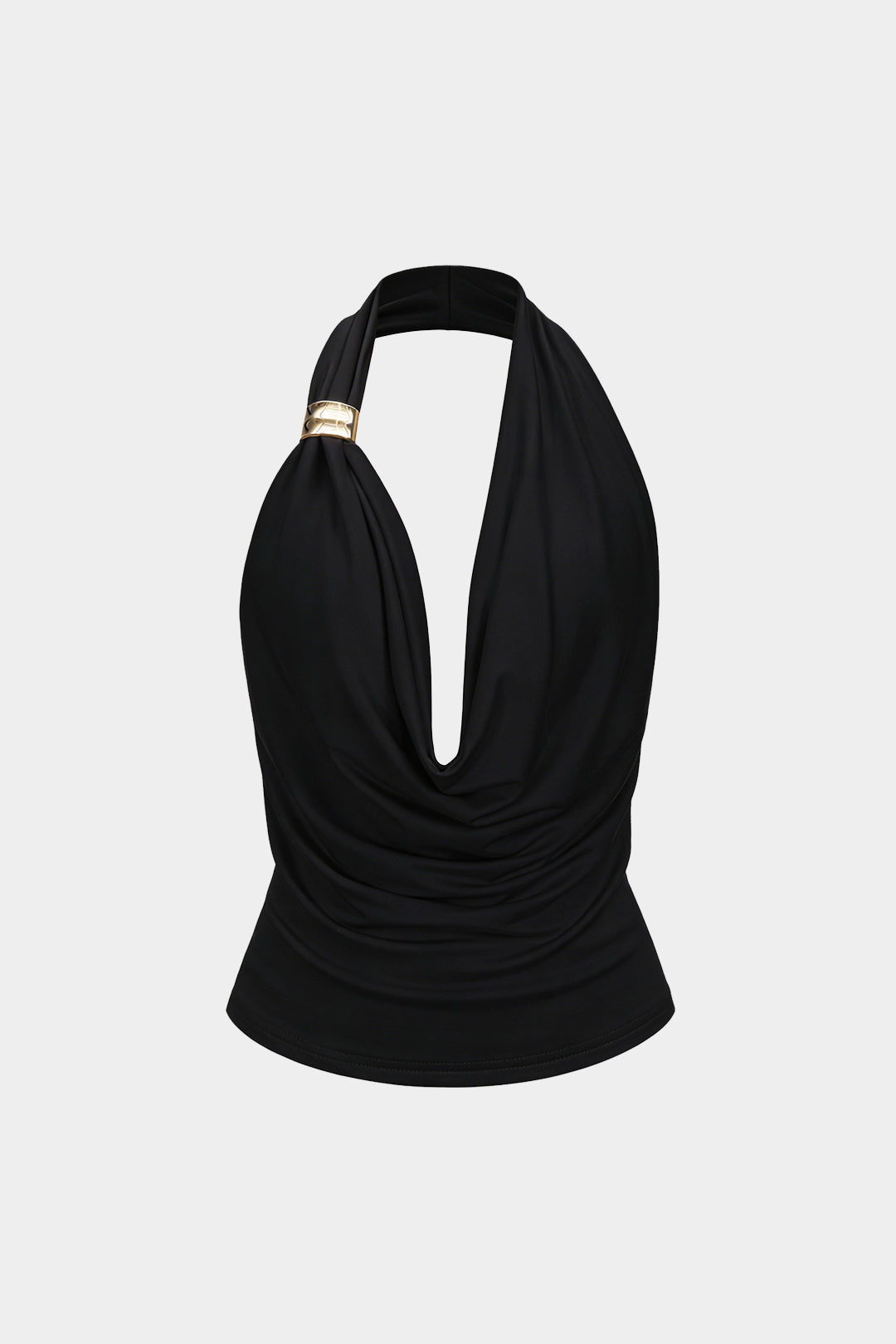 Halter top z marszczonym dekoltem na ramiączkach