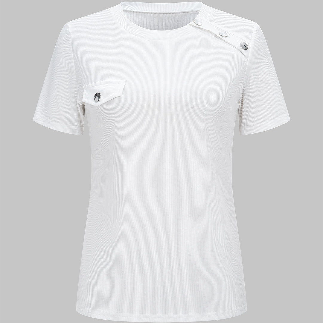 T shirt z okrągłym dekoltem i krótkimi rękawami