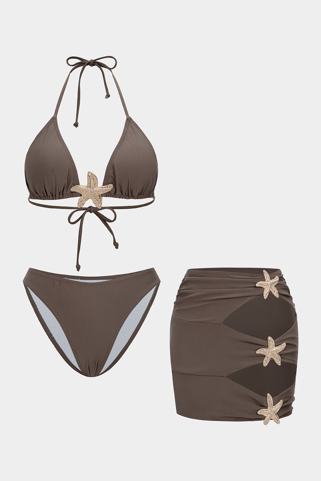 Bikini z połyskiem i dekoracyjnymi wycięciami