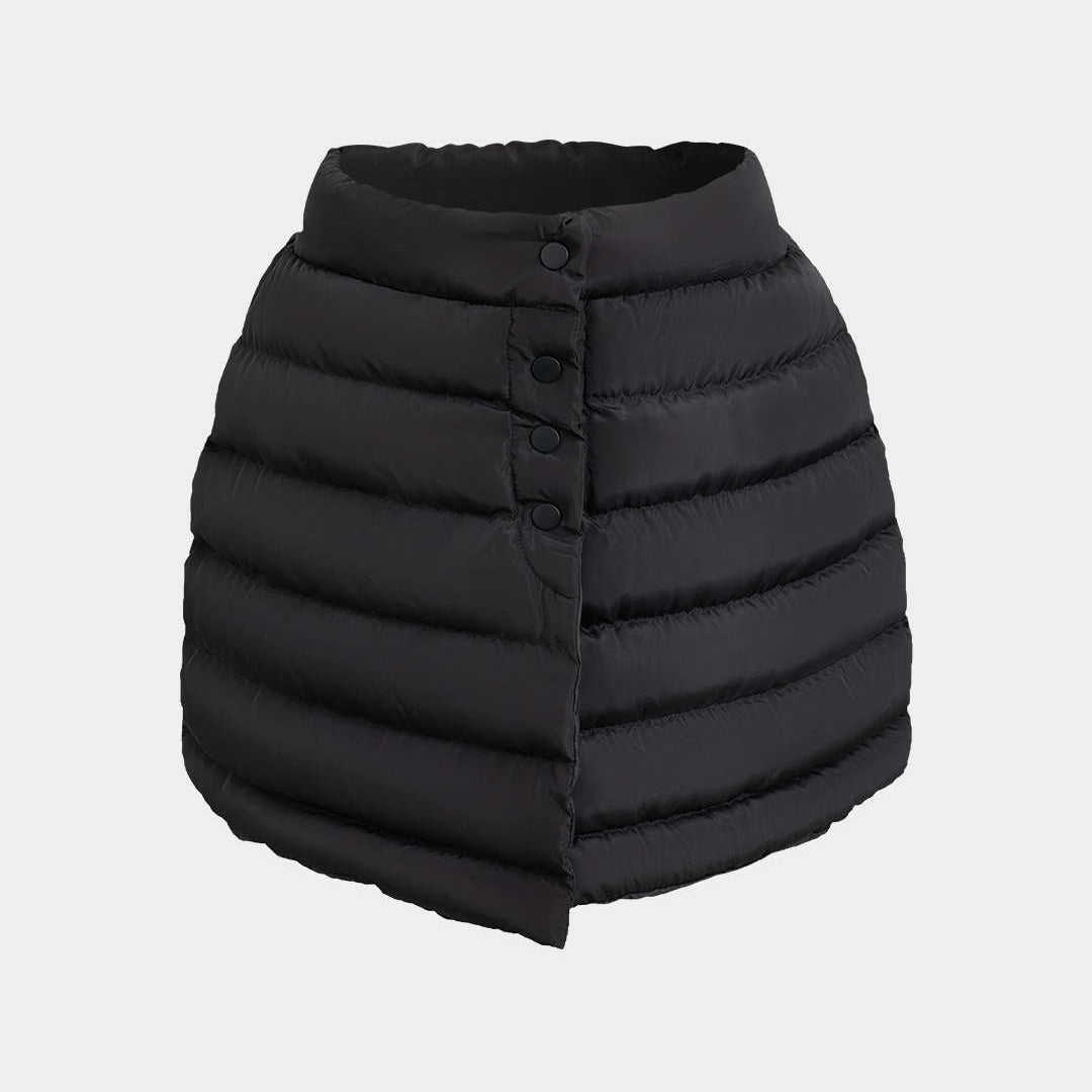 Pikowana mini spódnica z przodu na guziki
