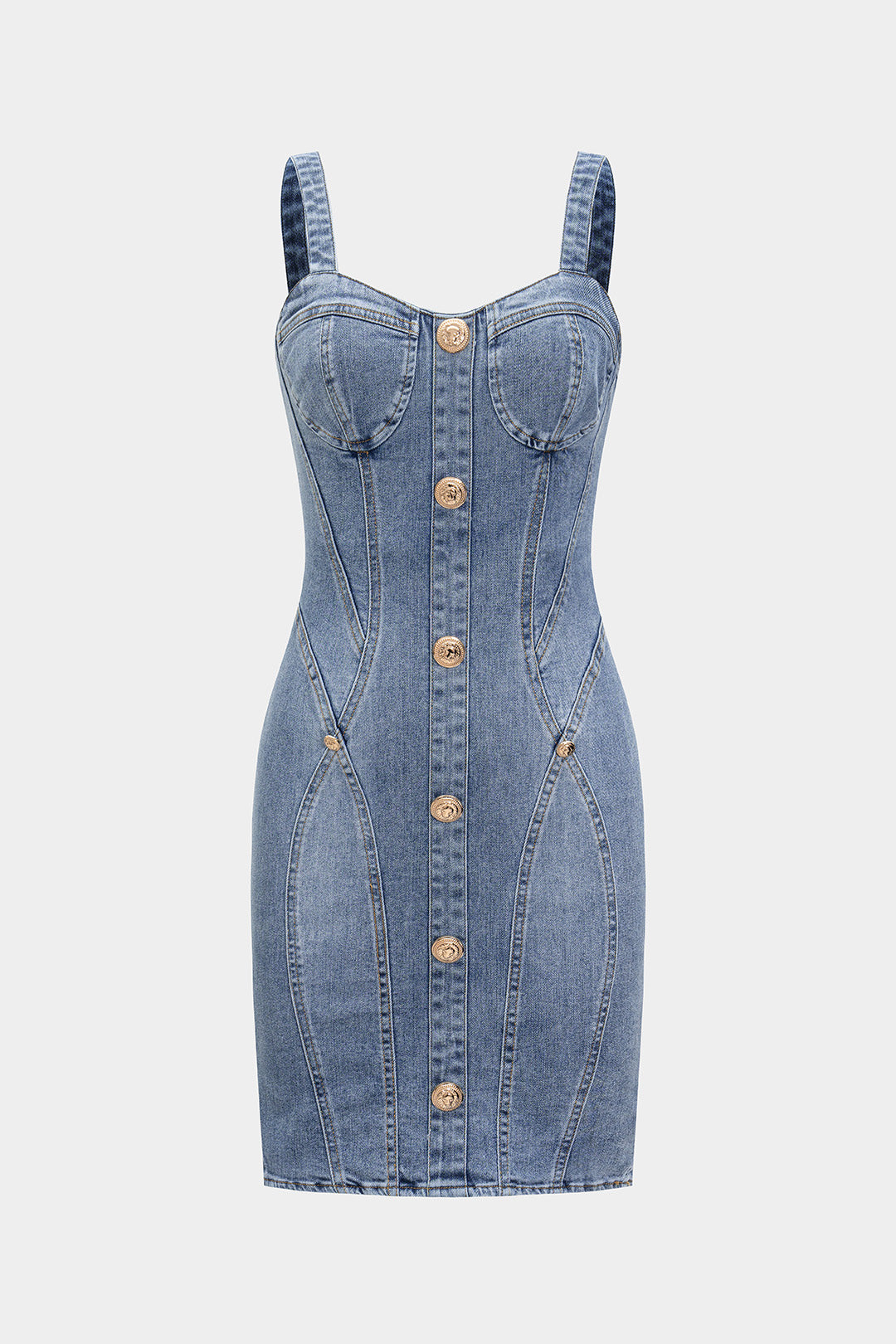 Denimowa sukienka bustier bez rękawów