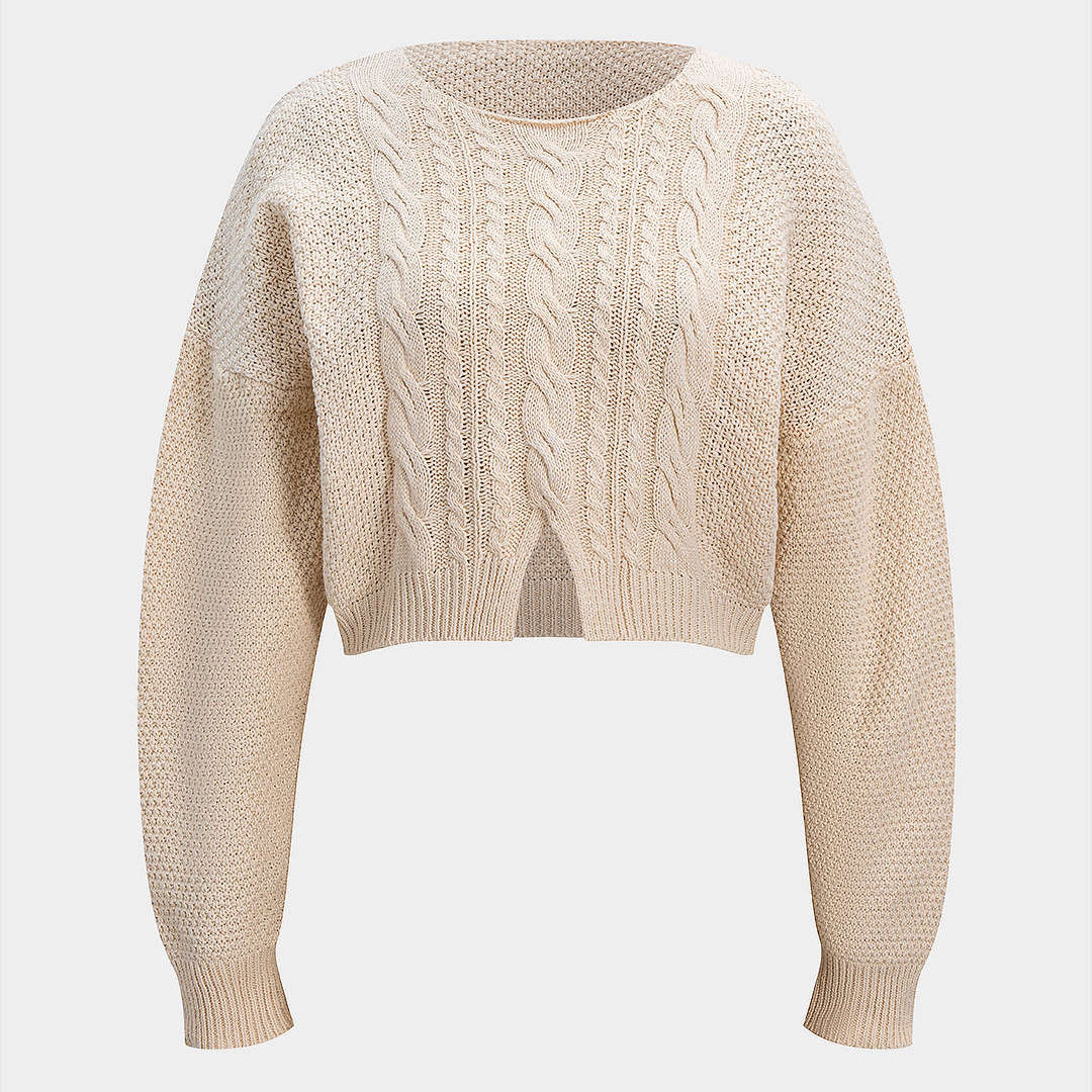 Sweter damski z klasycznym warkoczem