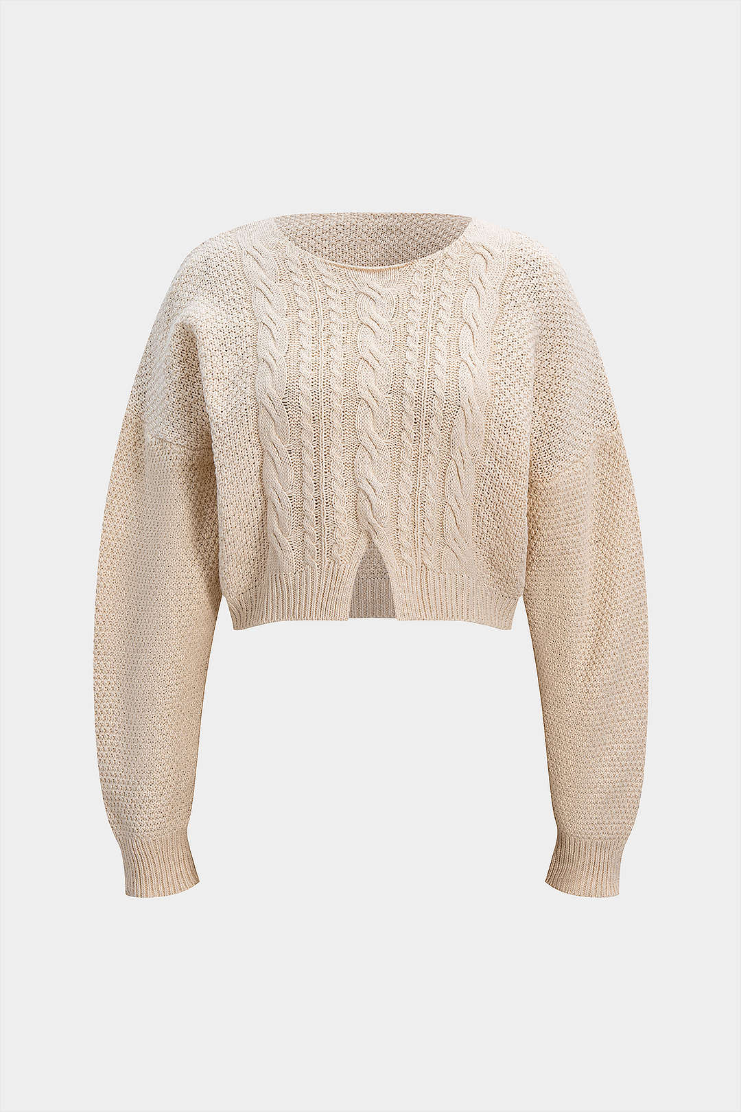 Sweter damski z klasycznym warkoczem