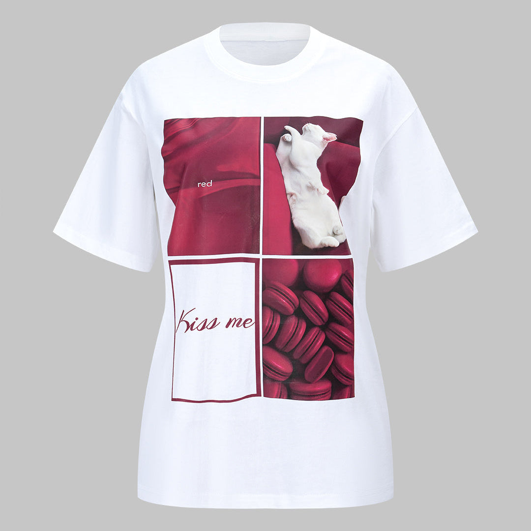 T shirt z geometrycznym nadrukiem