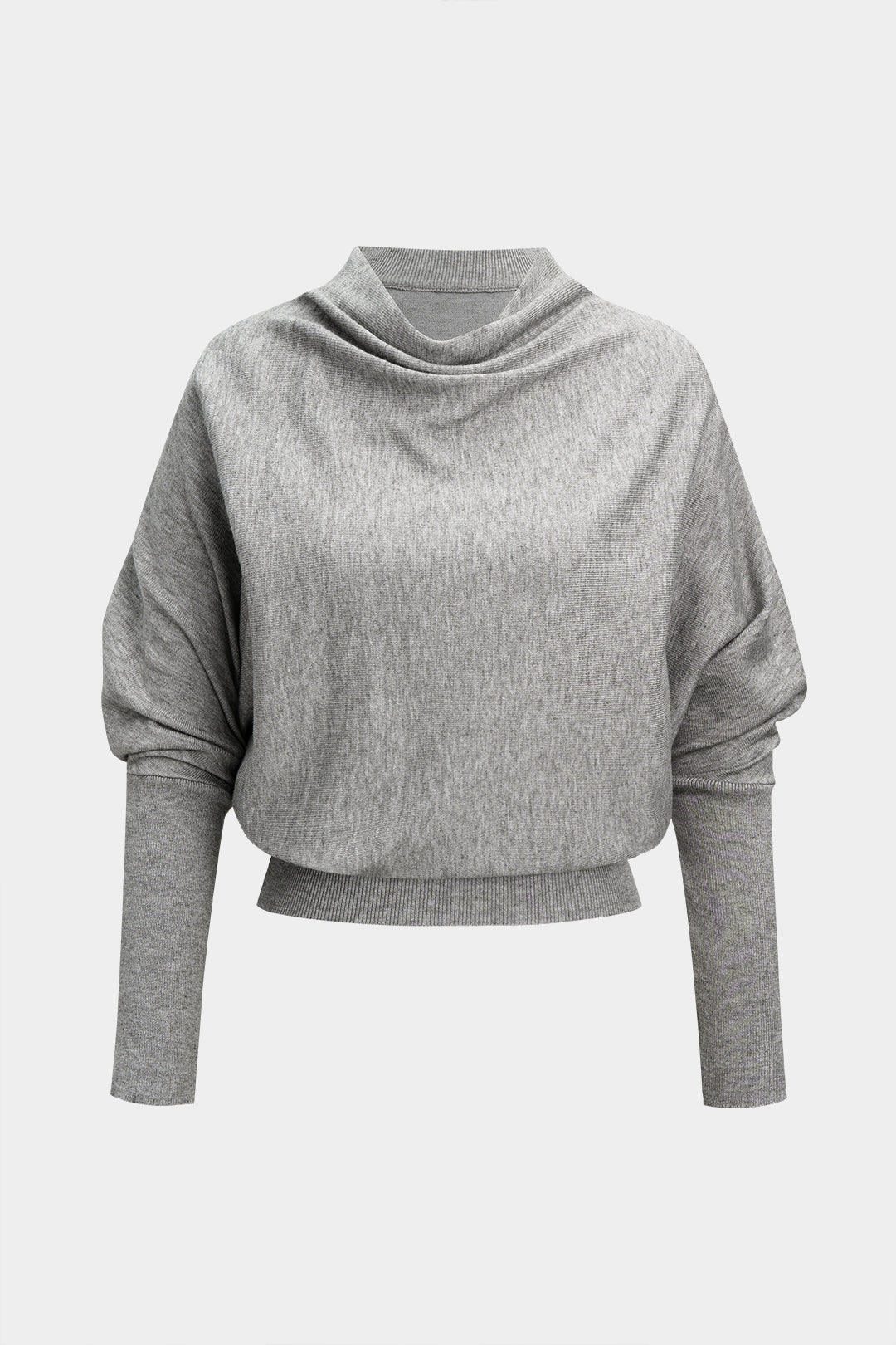 Dzianinowy sweter z szerokimi rękawami i golfem