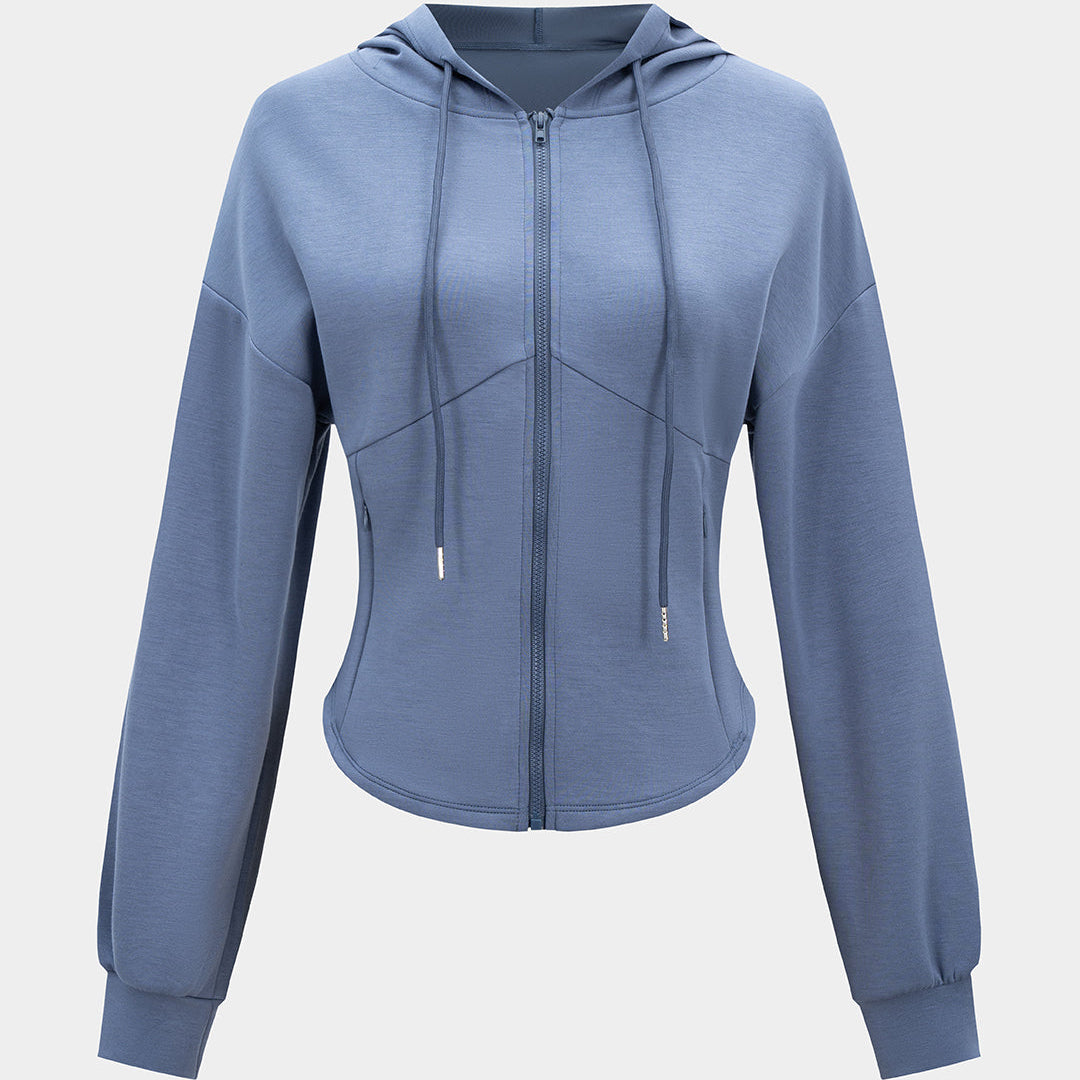 Bluza z kapturem i kieszeniami na zamek