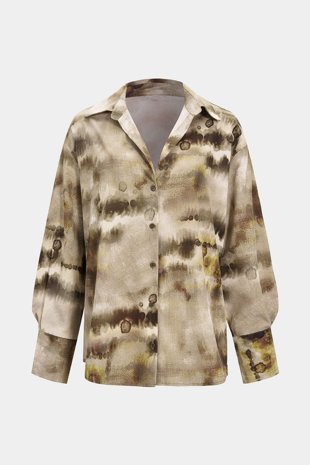 Koszula z długim rękawem z satyny z wzorem tie dye
