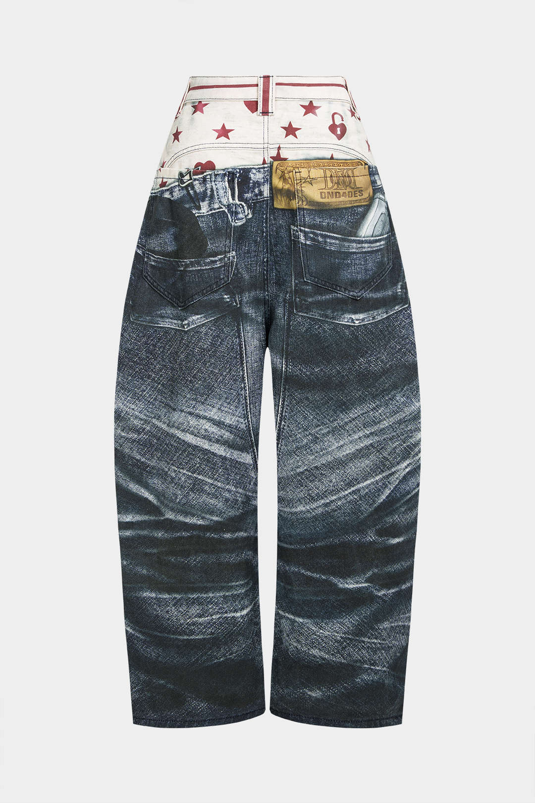 Spodnie z nadrukiem w stylu jeansowym