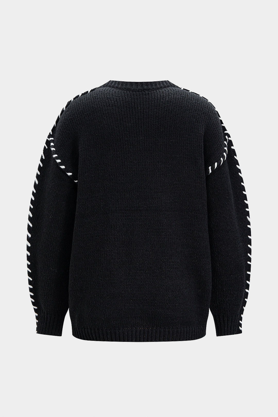 Damski sweter z dzianiny z kontrastowymi detalami