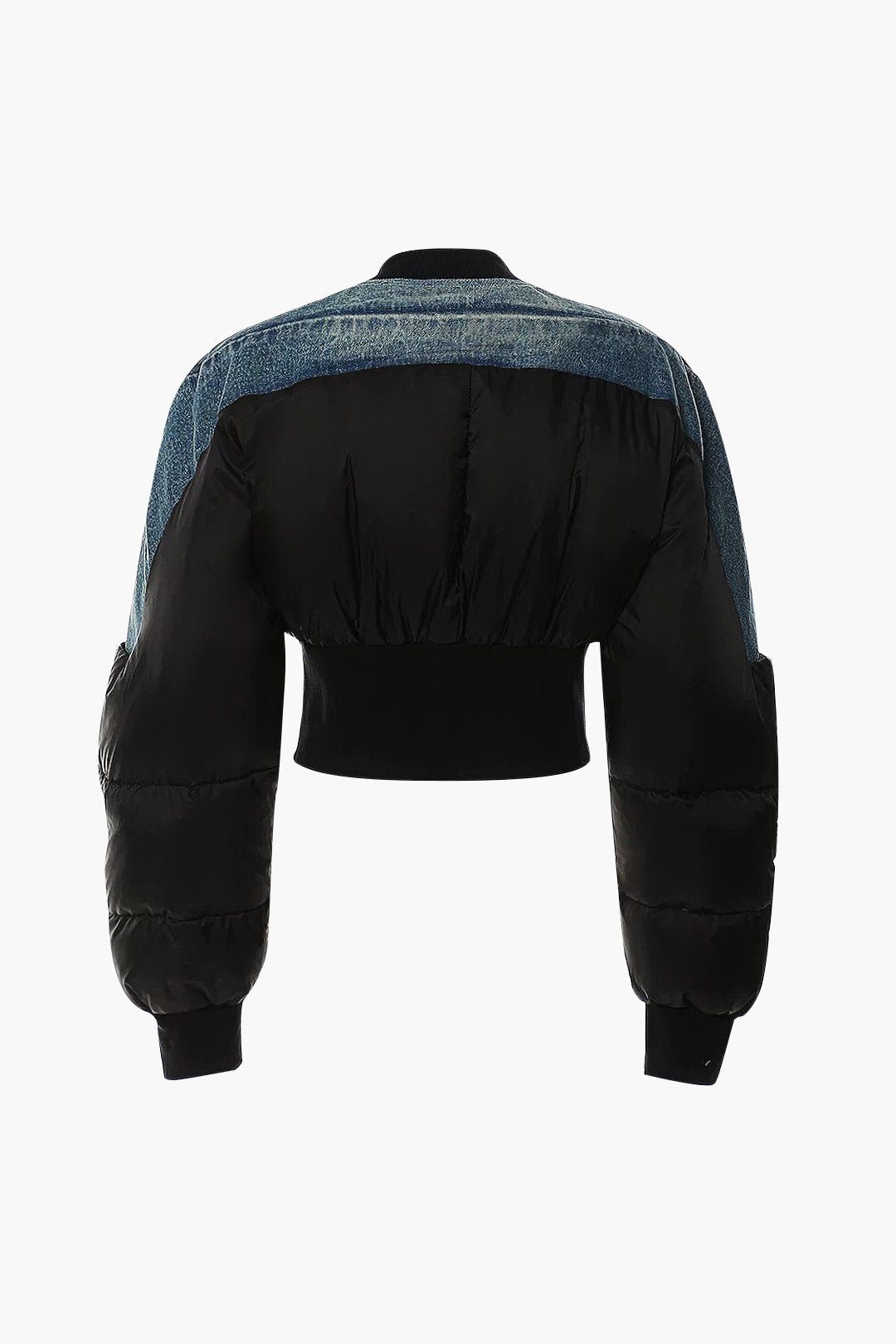 Denimowa kurtka z zamkiem i przeszyciami