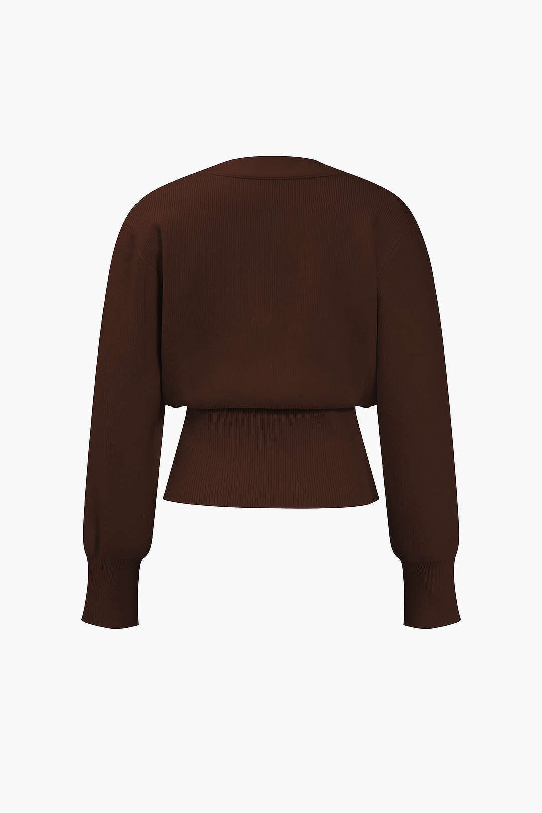 Sweter z dekoltem w serek i guzikami