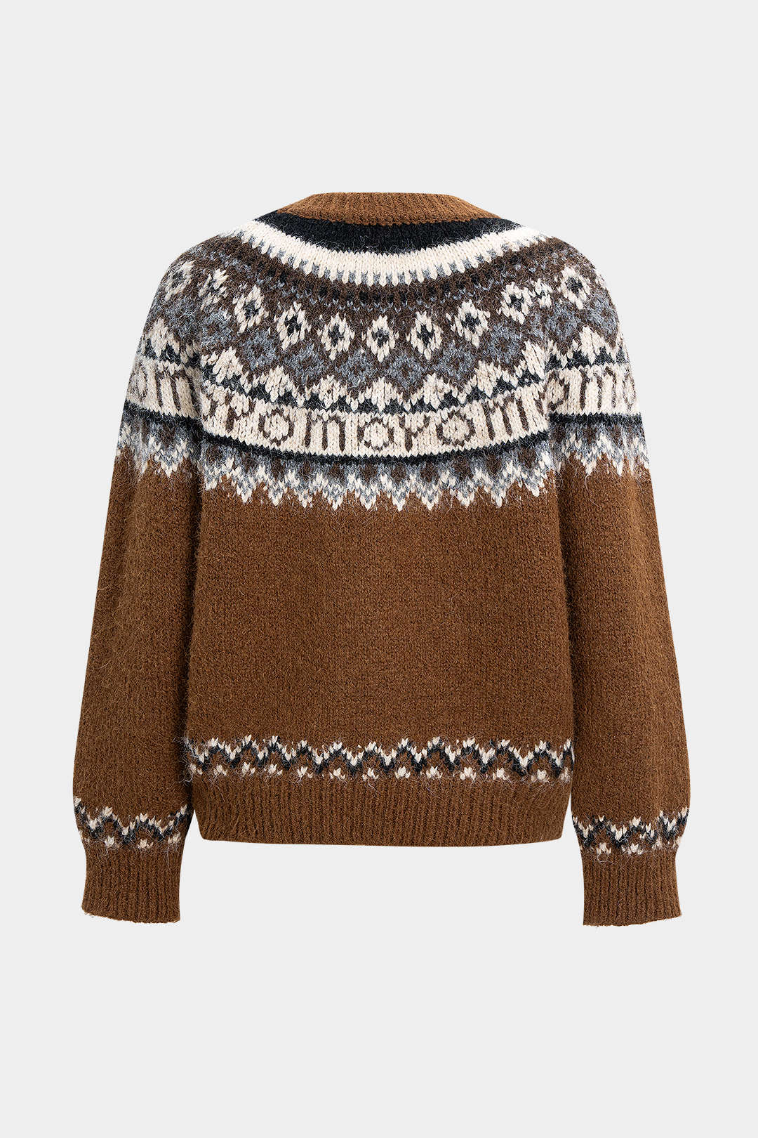 Damski sweter z okrągłym wykończeniem i długimi rękawami