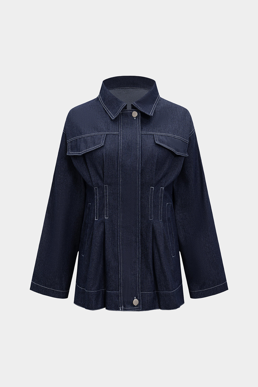Plisowana kurtka z denimu