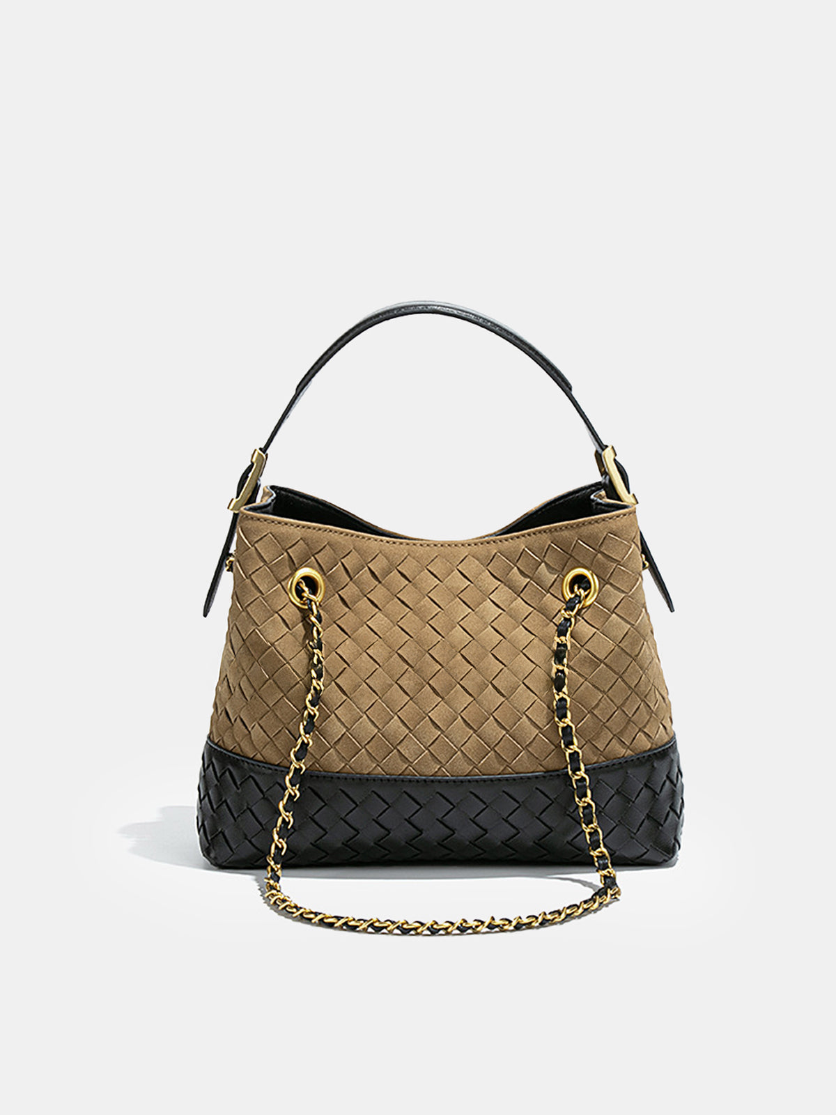 Torba hobo z plecionki w dwóch kolorach
